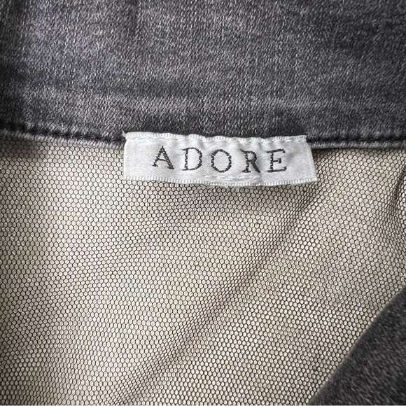 Adore Denim Floral Patchwork Sheer Duster Women Size Small - Picture 9 of 10